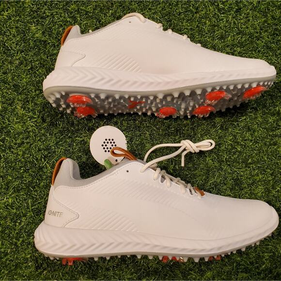 NWT Puma Ignite golf shoes snickers with orange spikes Sz 5C no box unisex - Picture 2 of 8